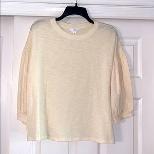 NWT cream 3/4 sleeve shirt